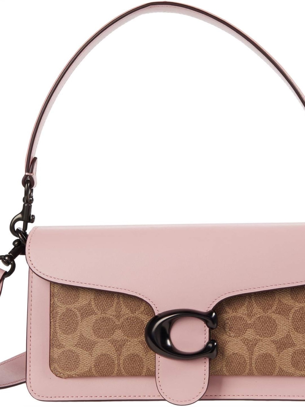 Coach Pink Leather & Signature Canvas Shoulder Bag